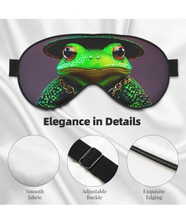 Cute Frog Print Eye Mask | Soft Sleeping Eye Cover for Travel & Naps | Unisex Black Eyeshade - Buy Online on GoSupps.com