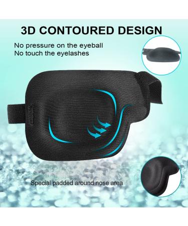 AMZVIO 2PCS Adjustable 3D Eye Patches for Adults - Soft Medical Eye Patch for Lazy Eye After Surgery & Pirate Cosplay - Black Large Size (Left Eye - Buy Online on GoSupps.com