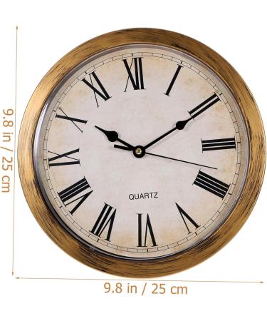HOMSFOU 2pcs Retro Wall Clock Safety Wall Clock Storage Wall Clock Wall Hanging Clock Household Goldenx2pcs 25*7cmx2pcs - Buy Online on GoSupps.com