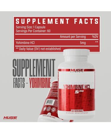 Huge Supplements Yohimbine HCL 5mg (60 Capsules) for Body Recomposition & Energy Boost - Buy Online on GoSupps.com