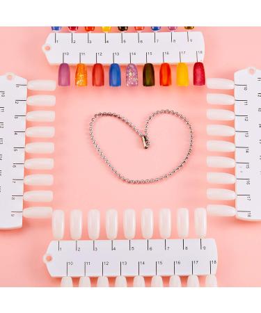 6 Sets Double Layer Nail Color Display Card with 216 Tips - Nail Design Practice Palette Board with Chain - Buy Online on GoSupps.com
