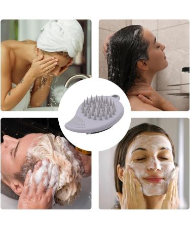 Uozonit Facial Cleanser Facial Cleanser Double-Sided Facial Cleansing Brush Made of Soft Silicone Manual Skin Care Scalp Brush Versatile Hand Scrubber Light Grey - Buy Online on GoSupps.com
