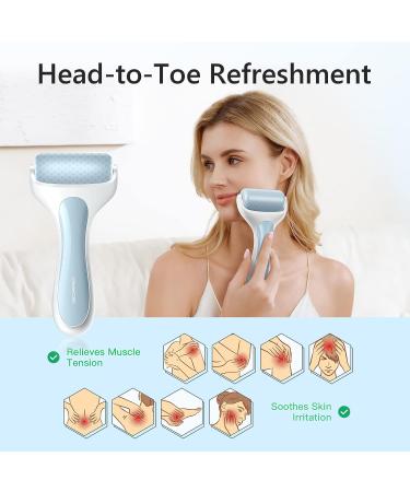 IBORRIA Ice Roller for Face - Long Lasting Cold Therapy with 2X Roller Heads - Eye Puffiness and Migraine Relief - Blue - Buy Online on GoSupps.com