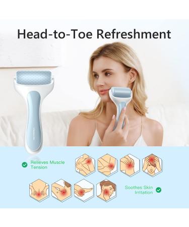 Iborria Ice Roller for Face - Dual Roller Heads for Swelling & Migraine Relief - Blue Ice Face Massager - Buy Online on GoSupps.com