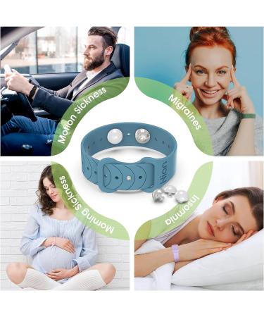 Adjustable Acupressure Wristbands for Motion Sickness Relief - Waterproof Bands for Nausea, Headaches, Anxiety - Natural Aid for Insomnia - Ideal for Car, Air, Train, Sea - B-Northern Blue - Buy Online on GoSupps.com