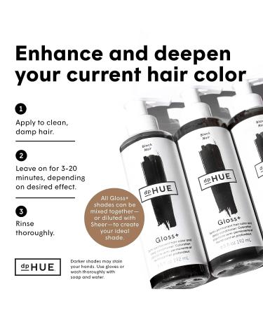 dpHUE Gloss+ Black 6.5 oz: Color-Boosting Semi-Permanent Hair Dye & Deep Conditioner | Enhance & Deepen Hair Color | Gluten-Free & Vegan - Buy Online on GoSupps.com