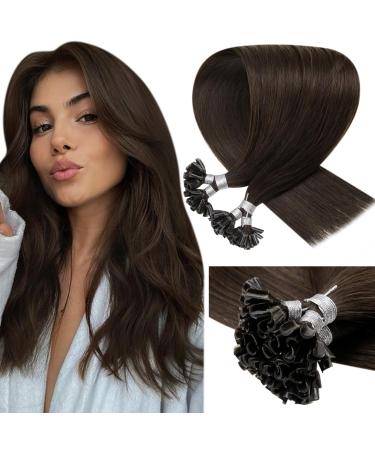 LAAVOO Extensions Real Hair Bonings 60 cm Real hair Extensions with keratin bonding brown u tips extensions real hair keratin bondings pre bonded #4 1g/s 50g 50s 35 cm 1-30 u tip #4 - Buy Online on GoSupps.com