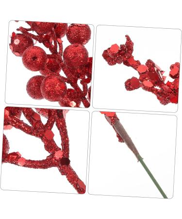 DECHOUS 10pcs branch christmas tree artificial flowers christmas berries Accessories artificial berries stems artificial fruit artificial xmas berry stem Christmas berry branch Red 19X5X5CM - Buy Online on GoSupps.com