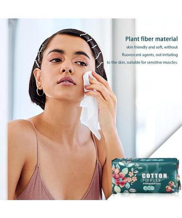 Facial Cotton Tissue | Thickened Facial Paper Towel Pearl Pattern Design | Large Face Towel Hygienic Dry Sheet for Face Washing Sensitive Skin Makeup Remover - Buy Online on GoSupps.com