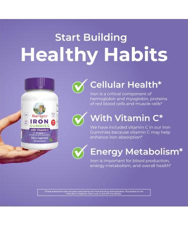 MaryRuth's Iron Gummies for 14+ with Vitamin C for Absorption | Sugar Free | Gummy Iron Supplement + VIT C | Energy Metabolism | Cellular Health | Immune Support | Vegan | Non-GMO | 60 Count - Buy Online on GoSupps.com