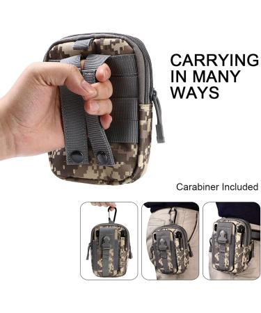 Flintronic Tactical Hip Pockets | Military Compact Belt Pocket Bag for Camping Hiking Cycling & Travel with Carabiners - Black - Buy Online on GoSupps.com