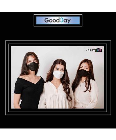 Happy Life Premium 3D Black KF94 Face Mask - Individual Pack (24) - Made in Korea - Buy Online on GoSupps.com