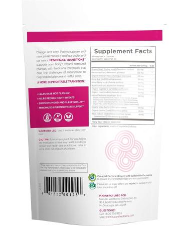 Menopause Transitions Herbal Supplements - Relieve Hot Flashes & Mood Swings - 120 Veg Caps - Buy Online on GoSupps.com