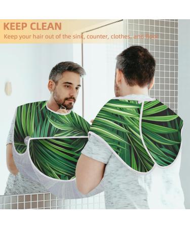 Green Tropical Plants Beard Bib Apron | Men's Beard Hair Catcher | Perfect Gift for Dad & Husband | Fathers Day Anniversary Christmas - Buy Online on GoSupps.com