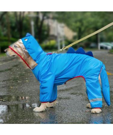 UOSIA Large Dog Raincoat Cute Dog Raincoat Waterproof Full Body Dog Rain Jacket with Reflective Strap Breathable Mesh Fabric Pet Dog Hooded Slicker Poncho for Medium Large Dogs blue 8XL - Buy Online on GoSupps.com
