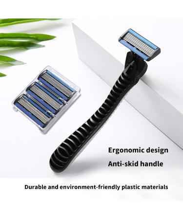6-Blade Razor - Plastic Anti-Slip Manual Refill Cartridges for Men & Women | Reusable Face Cleansing Tool | International Shipping Available - Buy Online on GoSupps.com