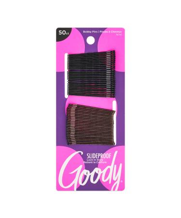 Goody Metallic Bobby Pins - 50 Count Black - 2 Inch Pin Help Keep Hairs In Place - Hair Accessories to Style With Ease and Keep Your Hair Secured - Pain Free for All Hair Types.