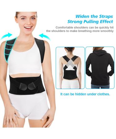 Buy HNCY Adjustable Posture Correction Back Holder for Women - Breathable Comfortable and Designed to Improve Sitting Posture - Prevention of Scoliosis - Black XXXL 3XL - Buy Online on GoSupps.com