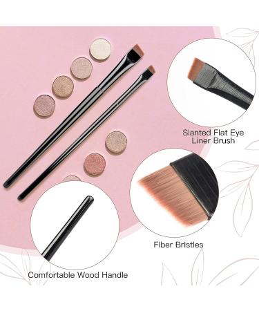 RMISODO 10 Pcs Angled Eyebrow and Eyeliner Brush Set - Professional Eye Makeup Applicators for Precision Lash Liner and Blending Eyeshadow - Buy Online on GoSupps.com