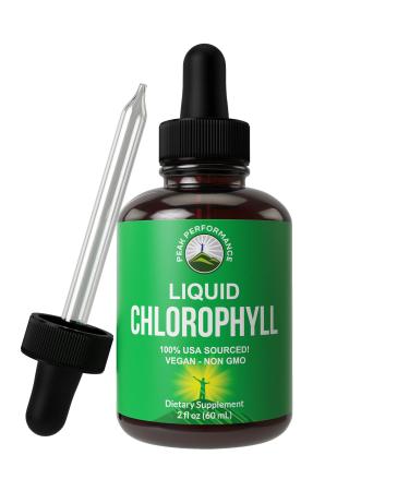 Chlorophyll Liquid Drops - Vegan, Non-GMO, Gluten Free Liquid Chlorophyll Drops for Water. Supplement for Energy, Skin Care, Immune + Digestive Support, Natural Deodorant. All Natural USA Sourced