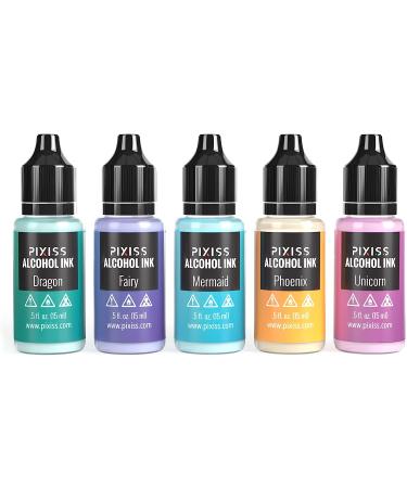 Iridescent Color Changing Alcohol Ink Set - Chameleon Colors with Extreme Shimmer - Large 0.5 Ounce Inks for Alcohol Ink Paper - Mythical Iridescent - Buy Online on GoSupps.com