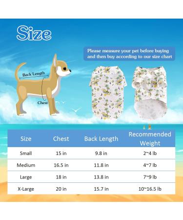 Yanmucy Hawaiian Shirts for Small Dogs - 2 Piece Cool & Breathable Summer Pet Clothing | Coconut Tree & Palm Leaves Pattern - Buy Online on GoSupps.com