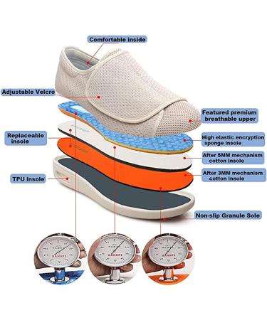 Women's Extra Wide Lightweight Shoes for Swollen Ankles & Edema - Grey 43 EU - Buy Online on GoSupps.com