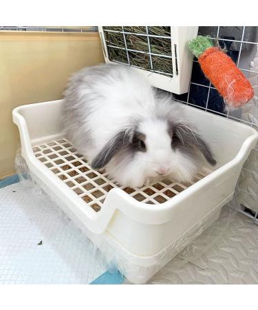 Kathson Extra Large Rabbit Litter Box Trainer - Bunny Toilet for Guinea Pig, Rats, Chinchilla, Ferret - White - Buy Online on GoSupps.com