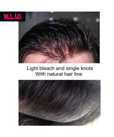 NLW Real Hair Toupee for Men - 0.06mm PU Transparent Thin Skin Hair Replacement System - 100% Natural European Human Hair - 10x8 Inches Deep Brown Wig - Buy Online on GoSupps.com