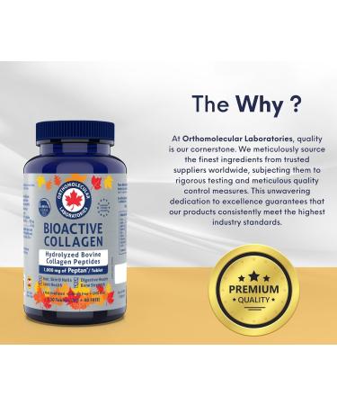 Orthomolecular Laboratories - Bioactive Collagen Hydrolyzed Bovine Collagen Peptides 1000mg 130 Tablets - Vitamins for Bone Strength Digestive Health Joint Health Hair Skin and Nail Vitamins - Buy Online on GoSupps.com