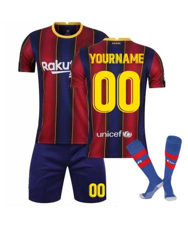 HGWOPGASD personalized jersey set for men with names and number individual football jersey for boys individual jersey personalized football jerseys PSG Barcelona jersey children A01 3-4 years of children