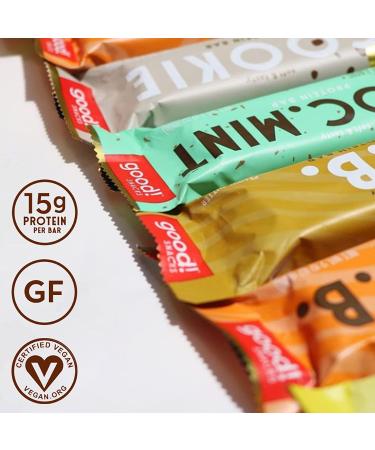 Good! Snacks Vegan Variety Pack Protein Bars - Gluten-Free, Plant Based, Low Sugar - Kosher, Soy Free, Non GMO - 15g Protein (12 Bars) - Buy Online on GoSupps.com