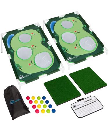 Sidelinx Golf Cornhole Set - Golf Yard Game - Chipping Practice Set for Both Indoors and Outdoors - Perfect Golf Gift for Men