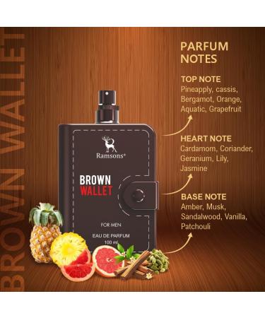 Ramsons - BROWN WALLET Eau De Parfum | 100 ML |Perfume For Men | TN - Pineapple Bergamot Orange Aquatic Grapefruit | MN - Cardamom Coriander Lilly Jasmine | BN - Musk Sandalwood Vanilla - Buy Online on GoSupps.com