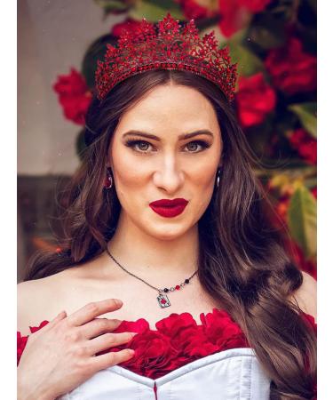 SWEETV Princess Tiara Crown for Women - Bridal Wedding Diadem Headpiece in Red - Buy Online on GoSupps.com