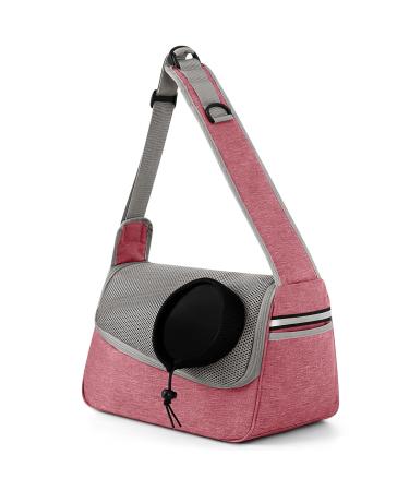 Flovippet sling for dogs cats dog pocket for small dogs 5kg free hand-handed breathable dog carrier bag soft bag suitable for outdoor trips (pink)