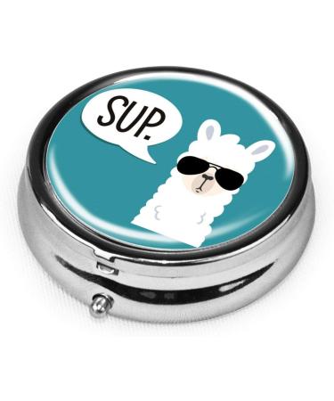 Travel Pill Case - Cute Sup Llama Pocket Pill Box with 3 Compartments - Small & Portable Pill Organizer for Purse - Buy Online on GoSupps.com
