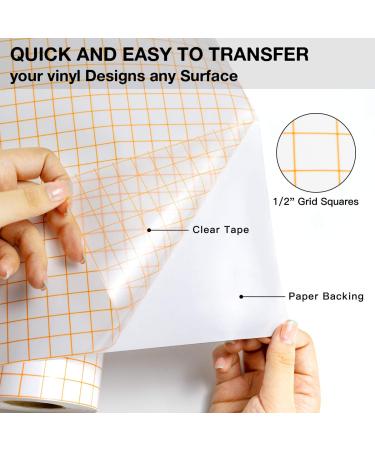 Vinyl Transfer Tape - 12 x 70 FT with Orange Alignment Grid - Medium Tack for Silhouette Cameo, Cricut - Ideal for Decals, Signs, Windows, Stickers - Buy Online on GoSupps.com