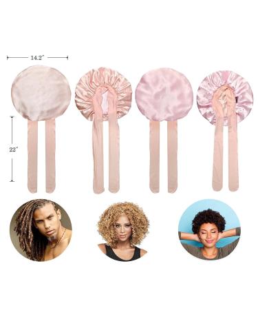 Queen Reversible Silk Bonnet - Double Layer Satin Hair Wrap in Jade Pink - Buy Online on GoSupps.com