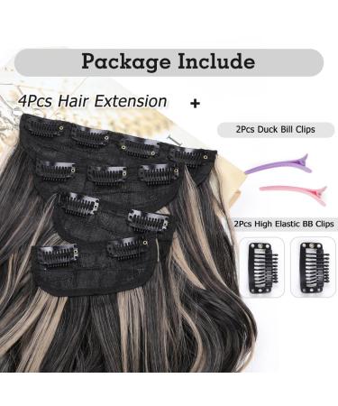 Yddm 24-Inch Wavy Clip-In Hair Extensions - 4PCS Realistic Synthetic Hair for Women | Affordable Full-Head Volume & Easy Application - Buy Online on GoSupps.com