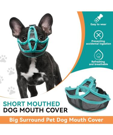 Adjustable Dog Muzzle for Short Snouts | Breathable Anti-Bite Mesh Muzzle for French Bulldogs - Buy Online on GoSupps.com