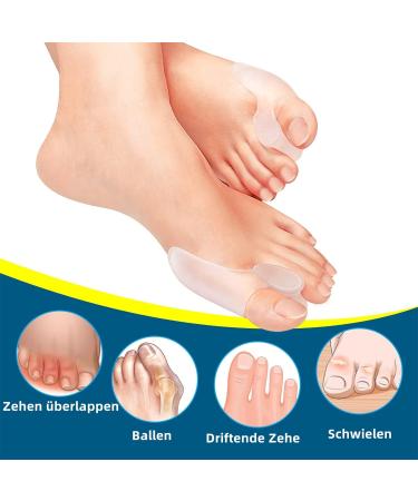 4-Piece Toe Spreader for Hallux Valgus - Silicone Ball Protection & Toe Separator Bandage - Pain Relief for Bunions - Buy Online on GoSupps.com