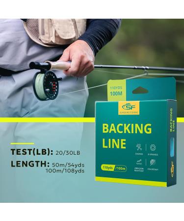 SF Fly Fishing Backing Cord - 20LB/30LB Woven Line 100m Green Fishing Cord for Trout - Durable & Strong - Buy Online on GoSupps.com