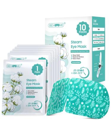 BeHoomi Steam Eye Mask 10 Packs Eye Masks for Dark Circles and Puffiness Heated Eye Mask Warm Eye Compress Moist Heat Disposable Eye Mask for Dry Eyes Stress Relief for Home Office Travel-Unscented Unscented 10 Count (...