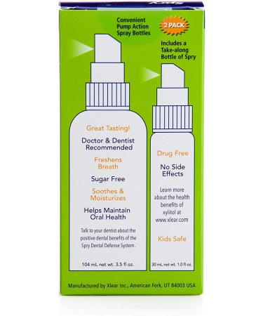 Xlear Spry Moisturizing Mouth Spray Light Mint - 2 Pack (4.5 fl oz) - Fresh Breath Relief - Buy Online on GoSupps.com