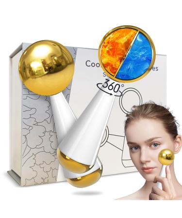 Ice Globes for Face & Eyes Steel Hot & Cryo Sticks for Puffiness Tighten Skin Dark Circles Wrinkles Facials Massager Tool Cooling Roller for Daily Beauty Routines Skin Care Gift Sets for Women