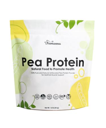 Pure Pea Protein Powder 80% Protein Content Unflavored Vegan Pea Protein Isolate Non-GMO Gluten Free Dairy Free Plant Based Protein Powder from North America (1.8 lb 40 Servings) 1.8 Pound (Pack of 1)