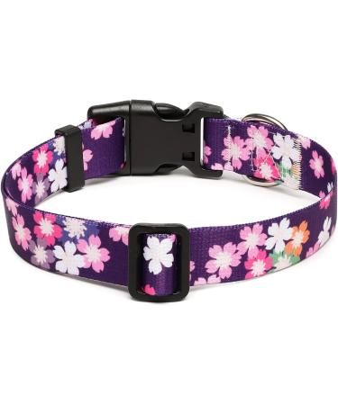 Mercano Adjustable Dog Collar - Soft Nylon Comfort & Stylish Pattern for Small & Medium Dogs & Cats (S Flower Pink) - Buy Online on GoSupps.com