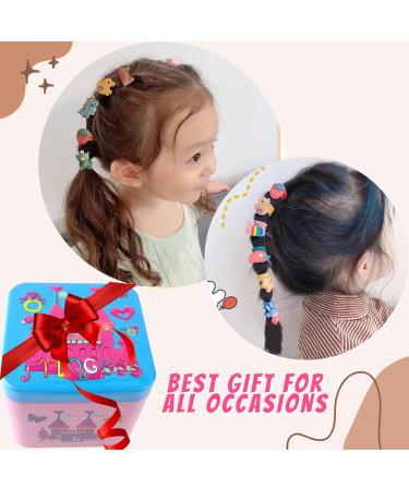 30 Cute Cartoon Animal Hair Ties for Girls in Metal Box - Thin Elastic Bands for Children s Hair Jewelry - Buy Online on GoSupps.com