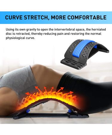 Adjustable Lower Back Stretcher for Pain Relief - Cimoany Back Cracker with Magnet, Multi-Level Support for Scoliosis, Herniated Disc, Sciatica - Black - Buy Online on GoSupps.com
